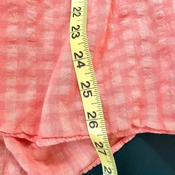 Pilcro Anthropologie Babydoll Top Women’s Sz M Flutter Orange Cotton Viscose - Picture 8 of 10